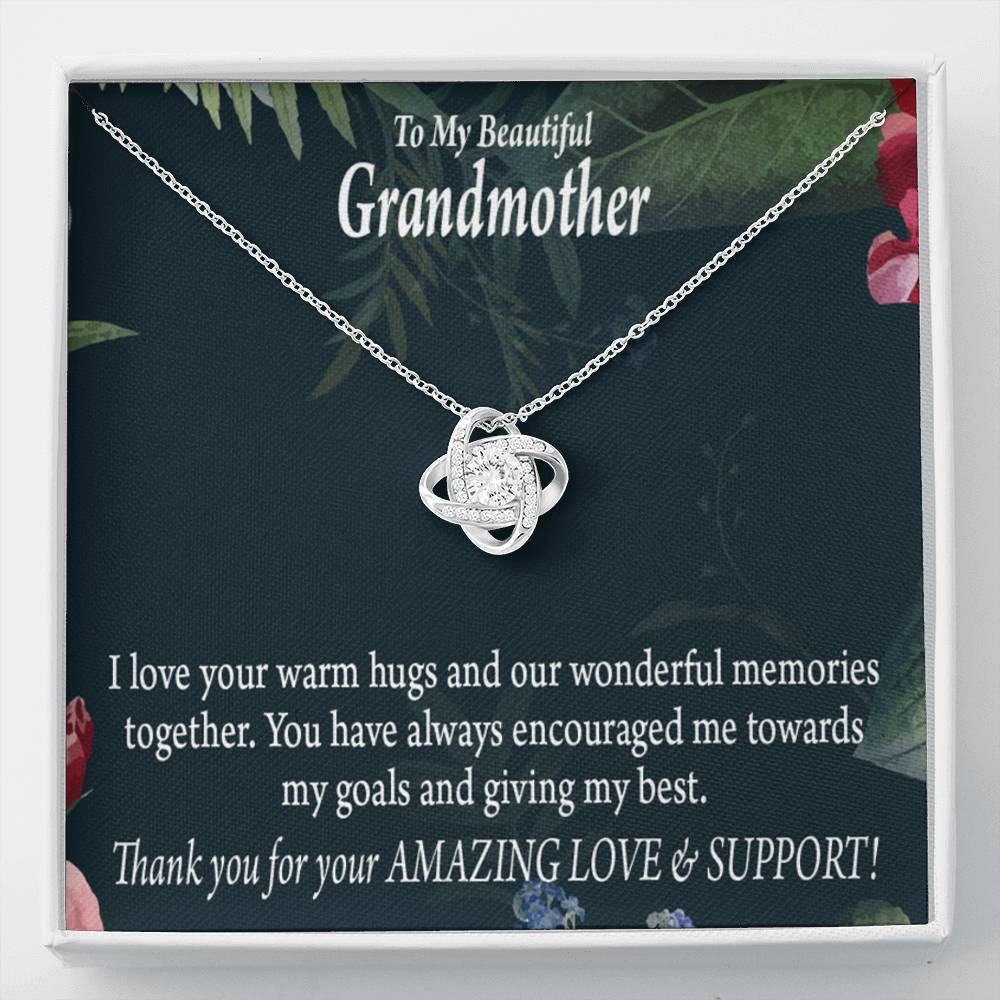 Grandmother Mother's Day From Grandson Love Knot Cz Necklace Standard Box